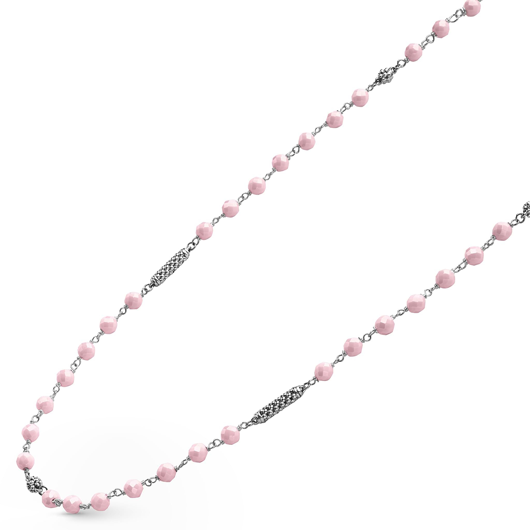 Caviar Icon Pink Ceramic Beaded Necklace