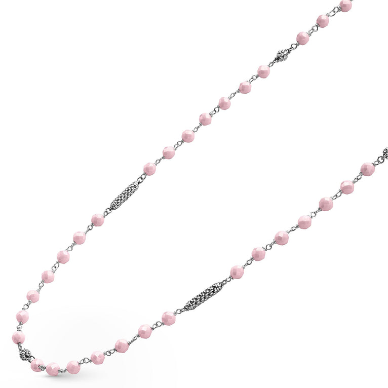 Caviar Icon Pink Ceramic Beaded Necklace