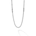 A sterling silver chain necklace accented by Caviar beading and fluted accents. Length available in 20, 22, 24, and 26 inches.