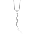 Sterling silver and diamonds form this ball chain beaded wave pendant necklace. LAGOS diamonds are the highest quality natural stones.
