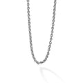 Sterling silver fluted links form this double link Caviar chain 3mm necklace. Length available in 20, 22, 24, and 26 inches.