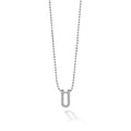 A linear diamond motif surrounded by smooth sterling silver on a Caviar beaded chain necklace. LAGOS diamonds are the highest quality natural stones.