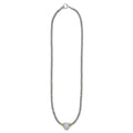 whole sterling silver beaded diamond oval statement necklace with gold stations and clasp