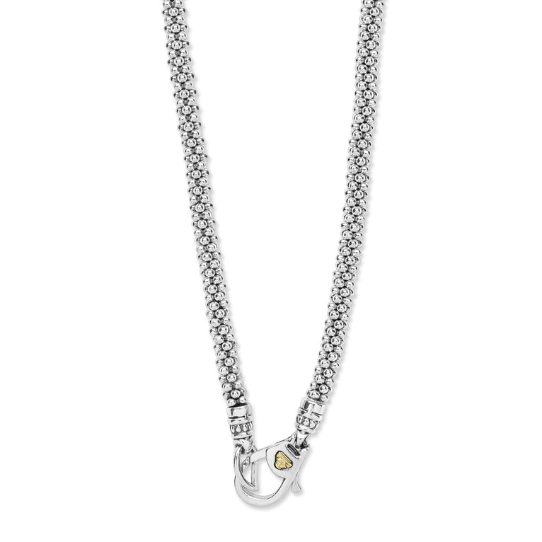 clasp of sterling silver beaded diamond oval statement necklace with gold stations