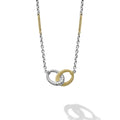 beaded Pendant necklace in sterling silver and gold with diamonds