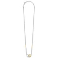 beaded Pendant necklace in sterling silver and gold with diamonds