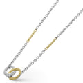 beaded Pendant necklace in sterling silver and gold with diamonds