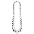 whole bold sterling silver necklace beads grow from small to extra-large with clasp