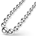 side of bold sterling silver necklace beads grow from small to extra-large
