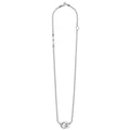 Signature Caviar Silver Interlocking Diamond Pendant Necklace, featuring polished and pavé-set circles on a sterling silver ball-chain with a lobster clasp, embodies elegance and connection.