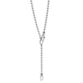 The Signature Caviar Silver Interlocking Diamond Pendant Necklace features a delicate ball-chain with a flame-shaped charm, highlighting LAGOS elegance and craftsmanship.