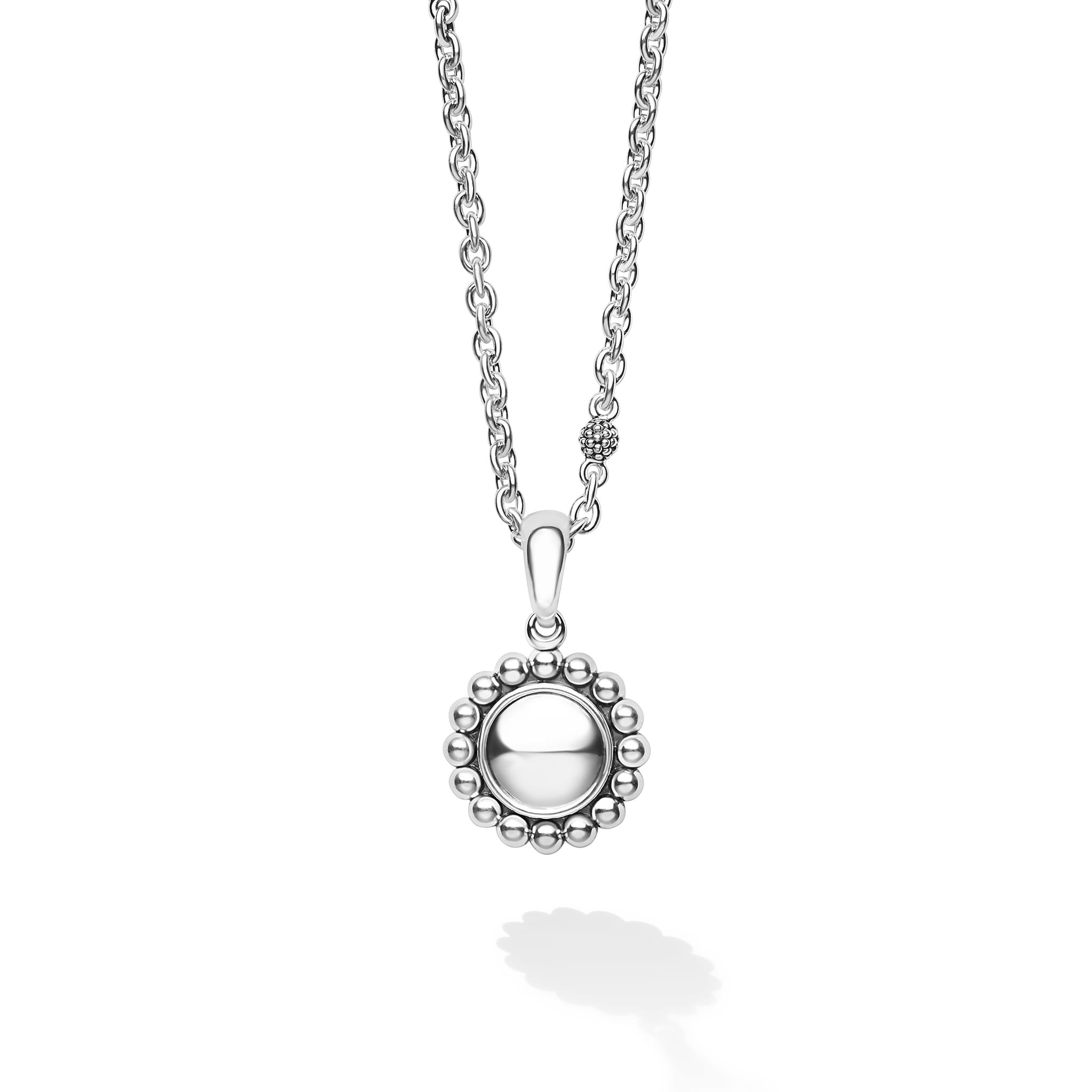 Signature Caviar Sterling Silver Circle Pendant Necklace