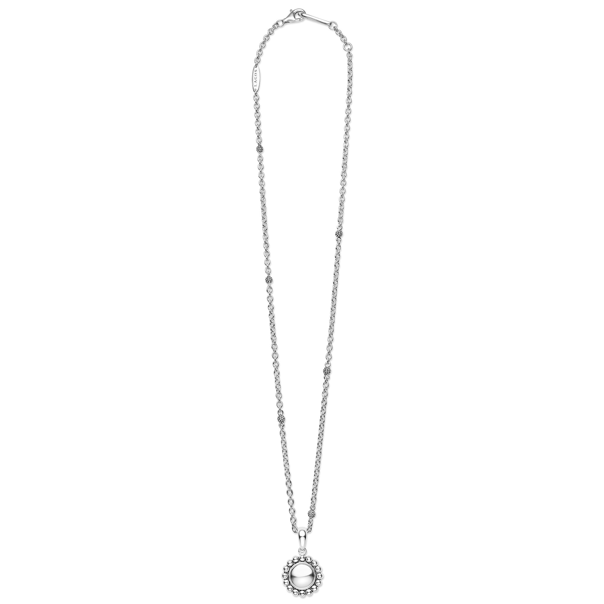 Signature Caviar Sterling Silver Circle Pendant Necklace