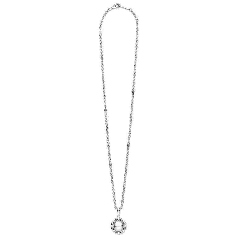 Signature Caviar Sterling Silver Circle Pendant Necklace