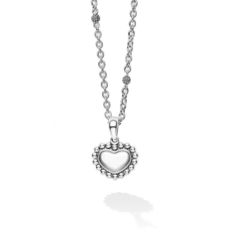 Signature Caviar Sterling Silver Heart Pendant Necklace