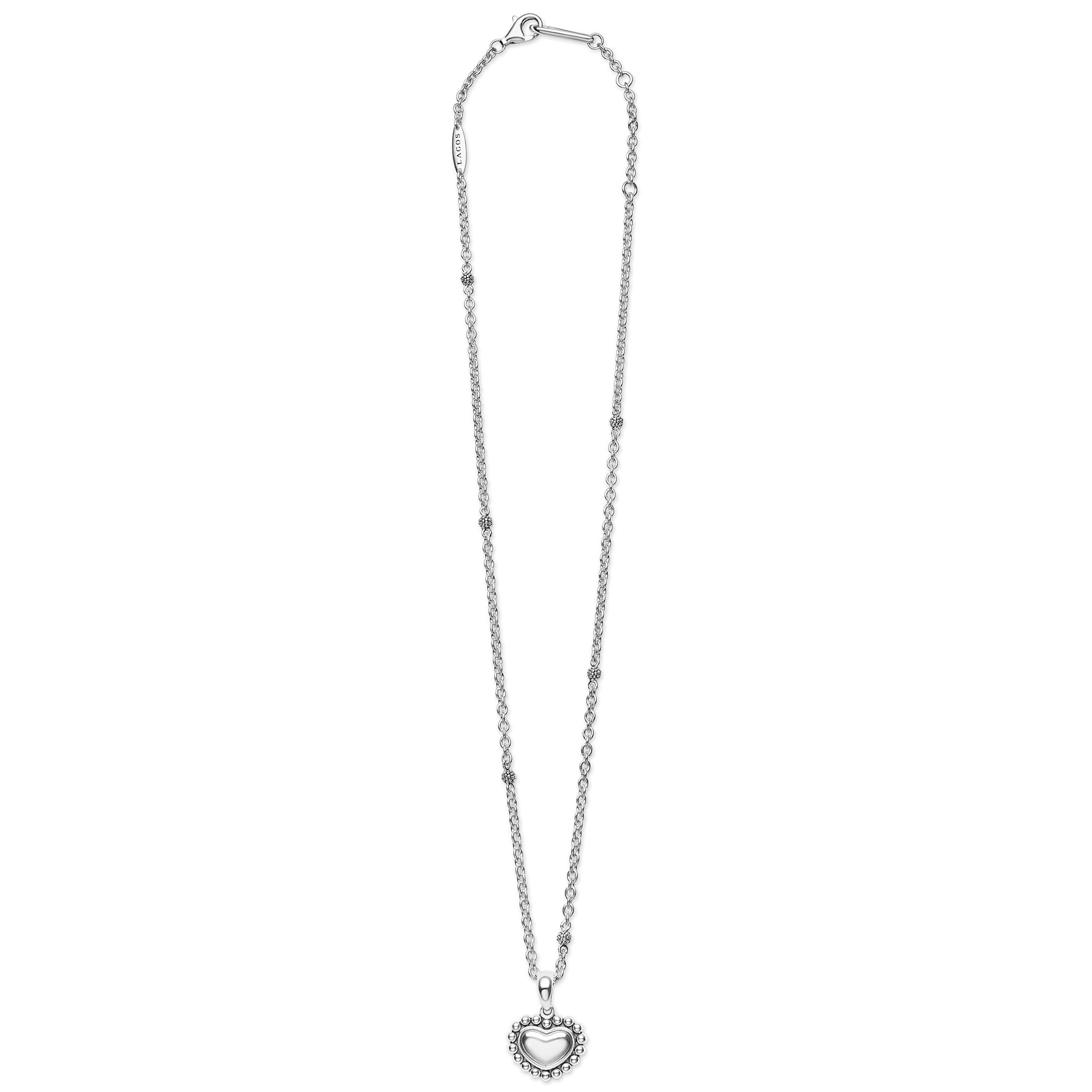 Signature Caviar Sterling Silver Heart Pendant Necklace