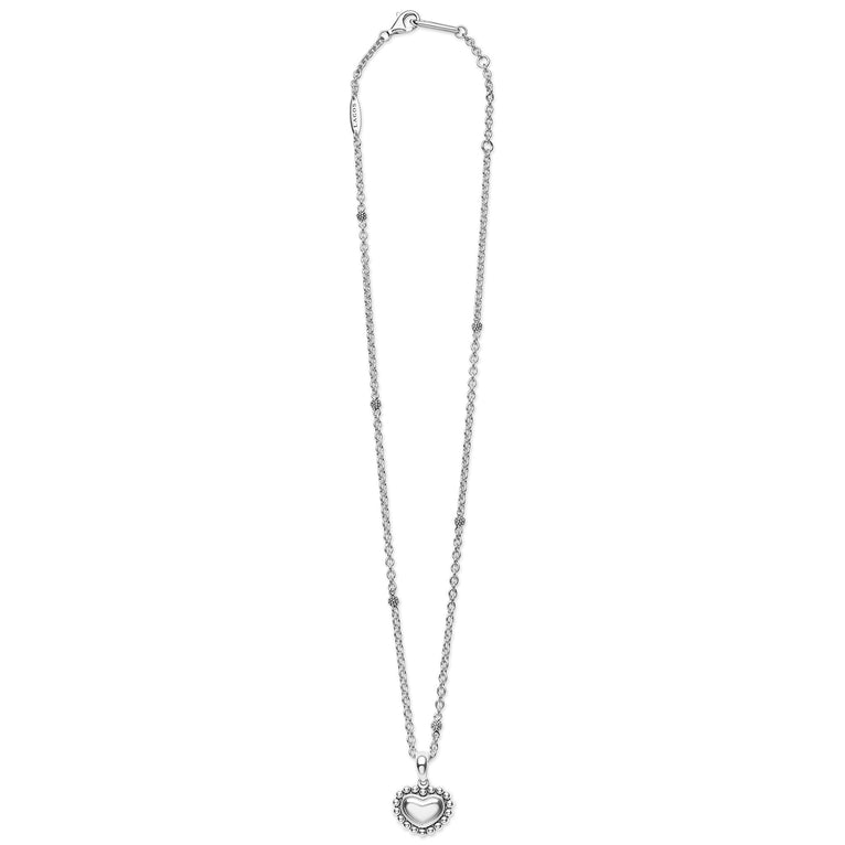 Signature Caviar Sterling Silver Heart Pendant Necklace
