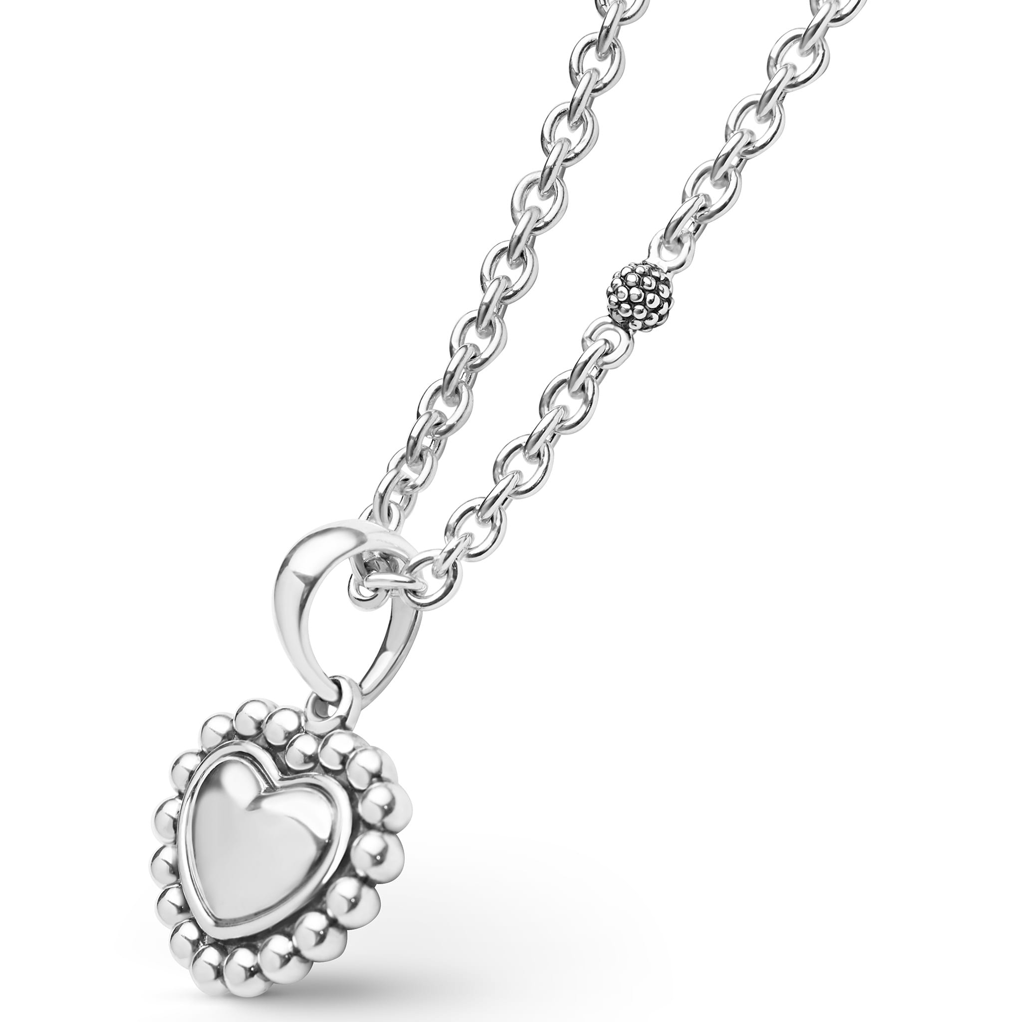 Signature Caviar Sterling Silver Heart Pendant Necklace