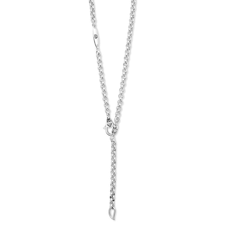 Signature Caviar Silver Ring Link Station Necklace