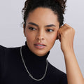 Signature Caviar Silver Ring Link Station Necklace