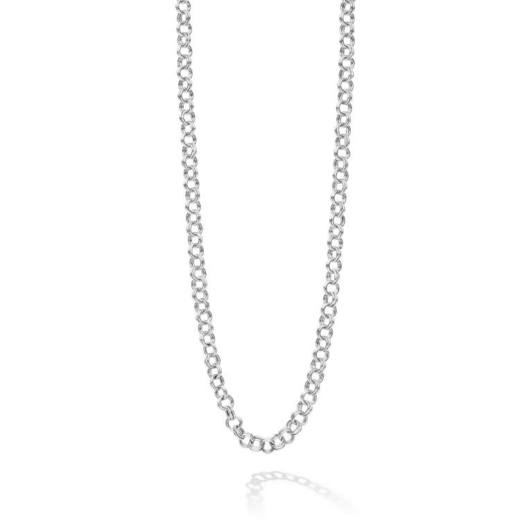 LAGOS silver High Jinks link chain necklace, 3.5 mm double cable design with signature lobster clasp