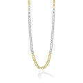 LAGOS Anthem two tone 3.5 mm double cable chain necklace in sterling silver and 18K gold, lobster clasp, 18–24 inch