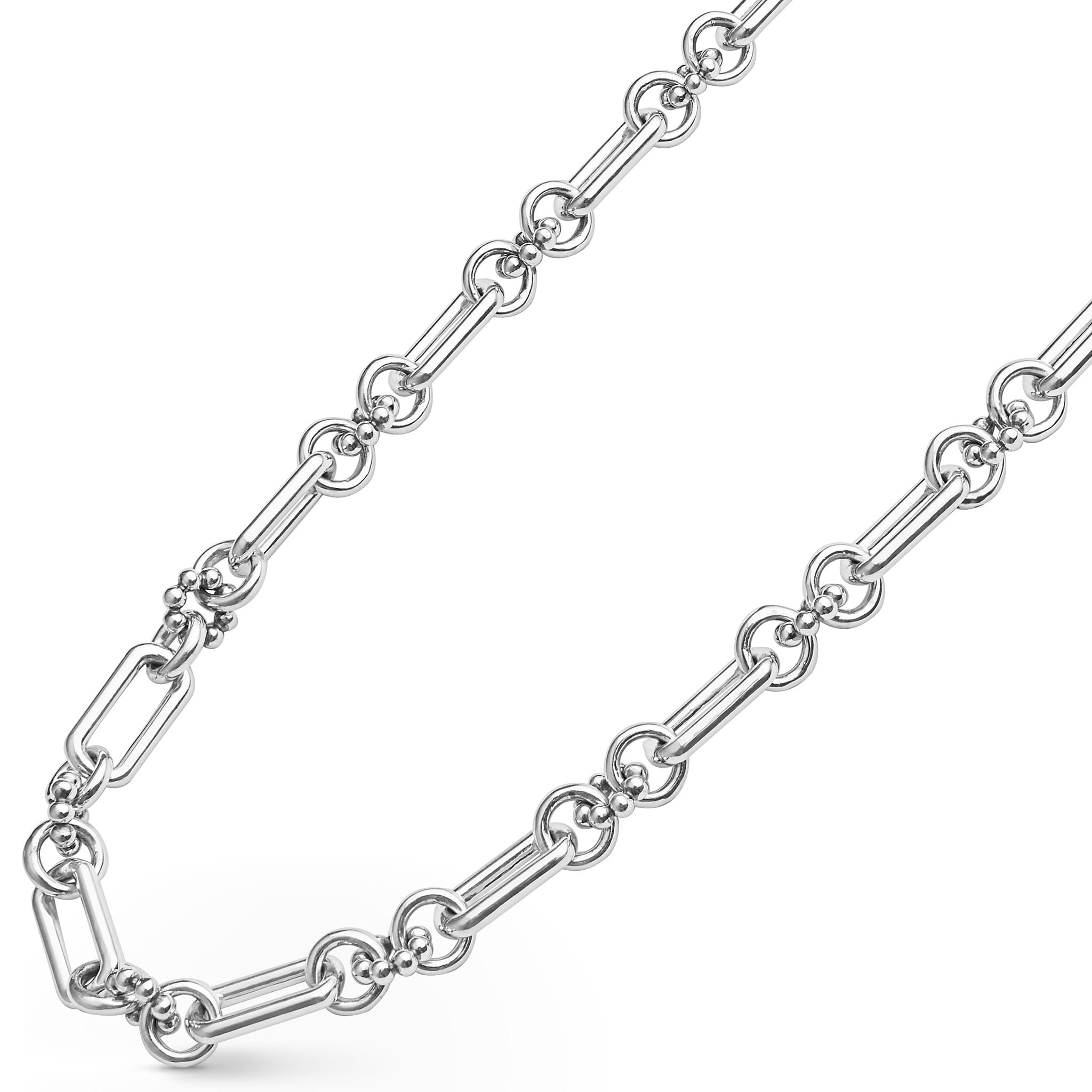 Signature Caviar Petite Sterling Silver Caviar Link Necklace