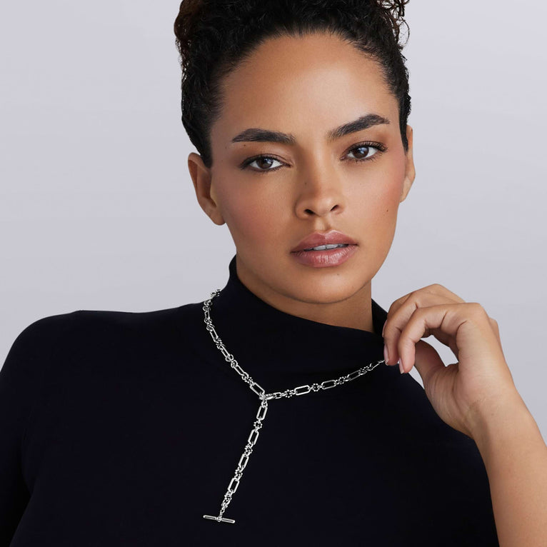 Signature Caviar Petite Sterling Silver Caviar Link Necklace