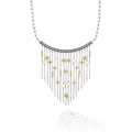 closeup of the Two-Toned Caviar Multi-Strand Necklace