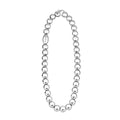 Caviar Bubbly Sterling Silver Disc Necklace featuring polished sterling silver spheres, lobster-claw clasp, and LAGOS tag, offering minimalist elegance and sculptural design.