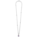 Signature Caviar Two-Tone Amethyst Oval Pendant Necklace features a sterling silver chain with 18K gold accents, adorned with a bezel-set amethyst and caviar beading.