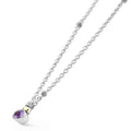 Signature Caviar Two-Tone Amethyst Oval Pendant Necklace with sterling silver chain, 18K gold accents, and a bezel-set oval amethyst, embodying elegant craftsmanship.