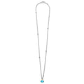 Signature Caviar Two-Tone Swiss Blue Topaz Oval Pendant Necklace with sterling silver chain, 18K gold accents, and caviar beading, showcasing an oval Swiss blue topaz gemstone.