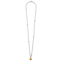 Signature Caviar Two-Tone Citrine Oval Pendant Necklace features a citrine gemstone on a sterling silver chain with 18K gold accents and caviar beading.