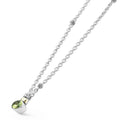 Signature Caviar Two-Tone Peridot Oval Pendant Necklace featuring a faceted green gemstone in a mixed-metal bezel on a sterling silver chain with 18K gold and caviar beading accents.