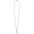 Signature Caviar Two-Tone White Topaz Oval Pendant Necklace featuring a delicate long chain with bead accents and a topaz drop pendant in silver and gold detail.