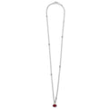 Signature Caviar Two-Tone Garnet Oval Pendant Necklace in sterling silver with 18K gold accents, featuring a bezel-set garnet pendant and delicate chain with caviar beading.