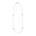 Signature Caviar White Agate & Sterling Silver Station Necklace featuring white agate beads and sterling silver accents, designed for elegance and versatility.