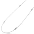 Signature Caviar White Agate & Sterling Silver Station Necklace featuring smooth white agate beads and polished sterling silver stations, showcasing refined elegance and versatility.