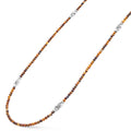 Signature Caviar Tiger Eye & Sterling Silver Station Necklace featuring golden-brown beads with sterling silver stations, highlighting the natural gemstone depth for an elegant, versatile look.