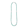 Signature Caviar Malachite & Sterling Silver Station Necklace featuring green malachite beads with sterling silver stations, showcasing an elegant and sophisticated design.