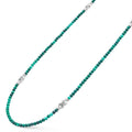 Signature Caviar Malachite & Sterling Silver Station Necklace features green malachite beads and sterling silver accents, showcasing refined artistry and elegance from LAGOS.