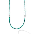 Signature Caviar Malachite & Sterling Silver Station Necklace featuring small green beads and sterling silver accents, showcasing vibrant color and refined elegance.