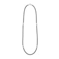 Signature Caviar Black Agate & Sterling Silver Station Necklace with 2mm black beads and sterling silver stations, featuring a lobster clasp, embodies modern sophistication and versatility.