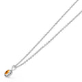 Side view of the Sterling Silver Cushion-Cut Citrine Pendant Necklace