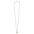Full view of the Sterling Silver Cushion-Cut Peridot Pendant Necklace
