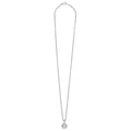 Full view of the Sterling Silver Cushion-Cut White Topaz Pendant Necklace