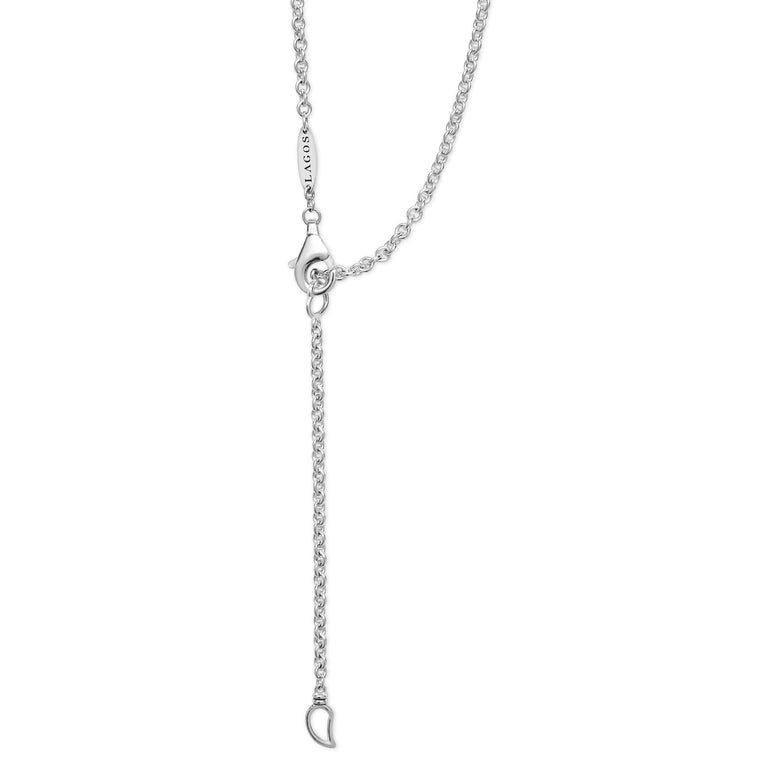 Spring ring clasp on the Sterling Silver Cushion-Cut White Topaz Pendant Necklace