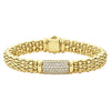 Pavé diamonds accented by 18K gold Caviar beading form this brilliant bracelet. LAGOS diamonds are the highest quality natural stones.