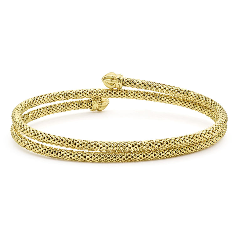 Signature Caviar 18K Gold Double Wrap Bracelet